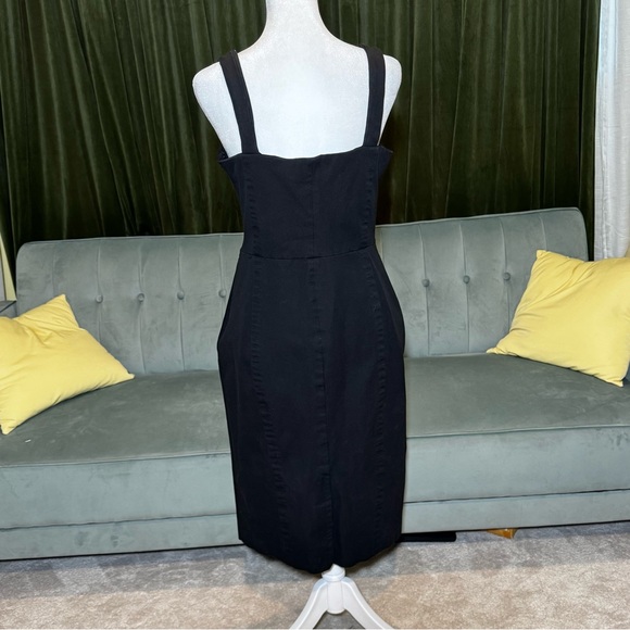 Two Banana Republic Strappy Midi Dresses - solid black and navy/black stripes - Picture 3 of 8